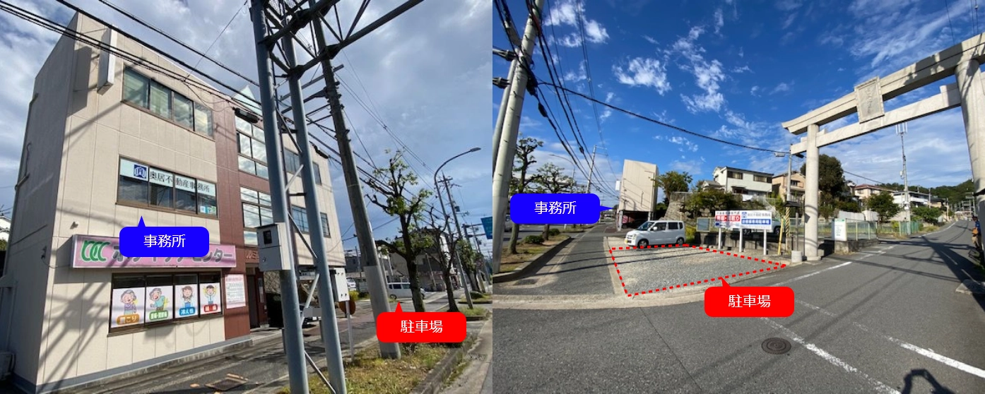 奥井不動産の駐車場