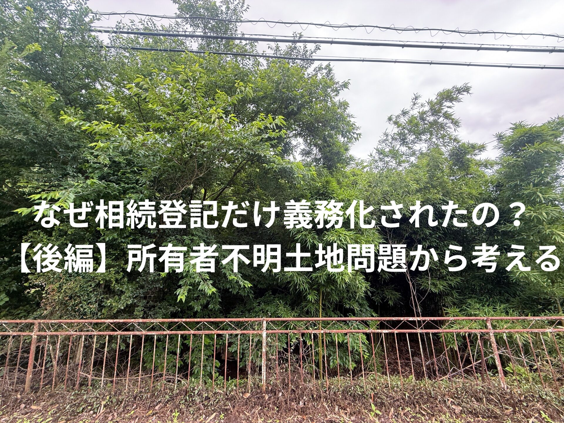 なぜ相続登記だけ義務化されたの？【後編】所有者不明土地問題から考える