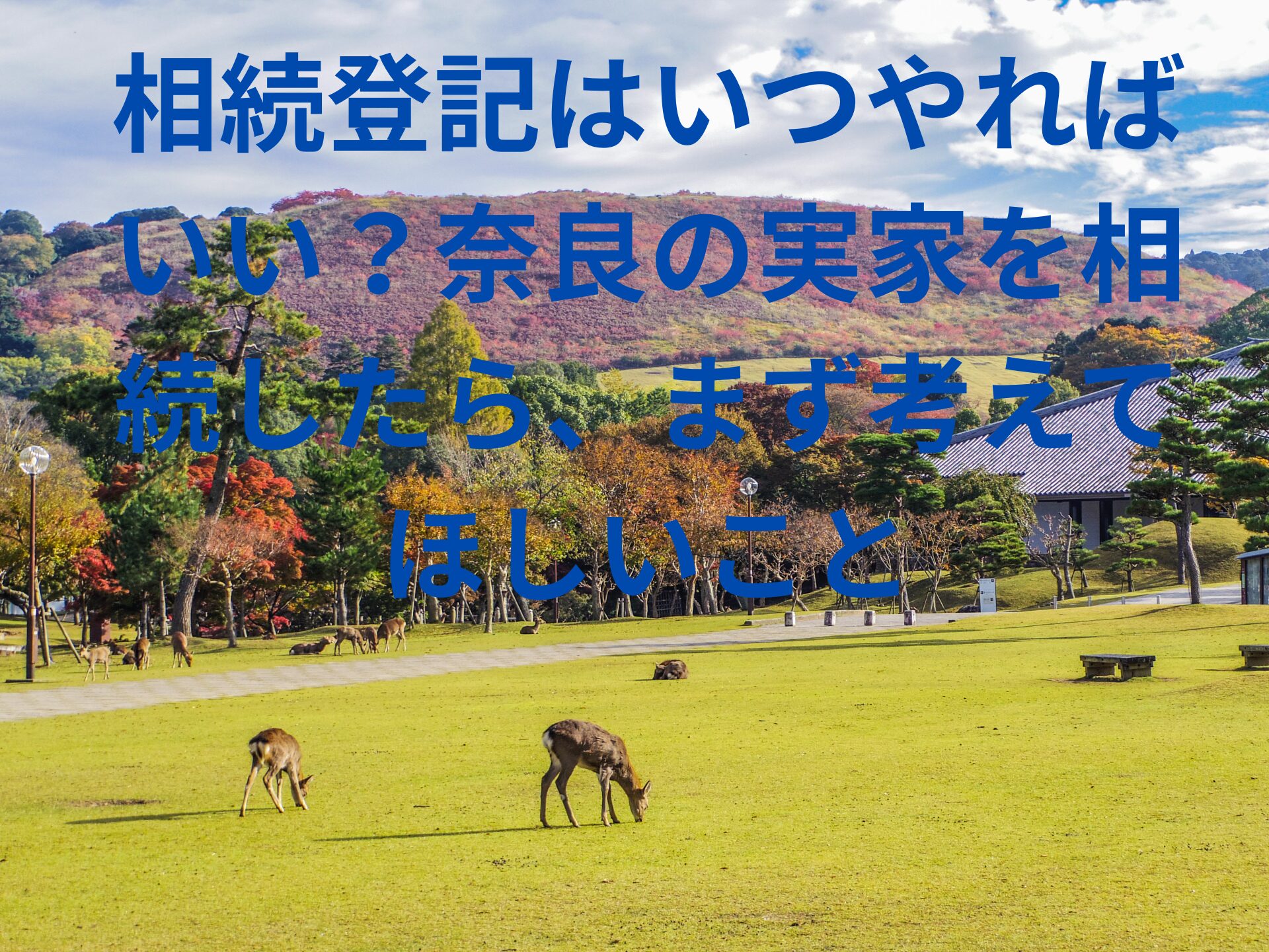 相続登記はいつやればいい？奈良の実家を相続したら、まず考えてほしいこと
